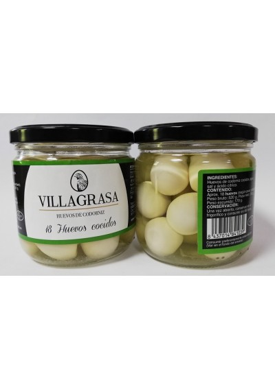 Huevo CODORNIZ COCIDO tarro 18u Villagrasa